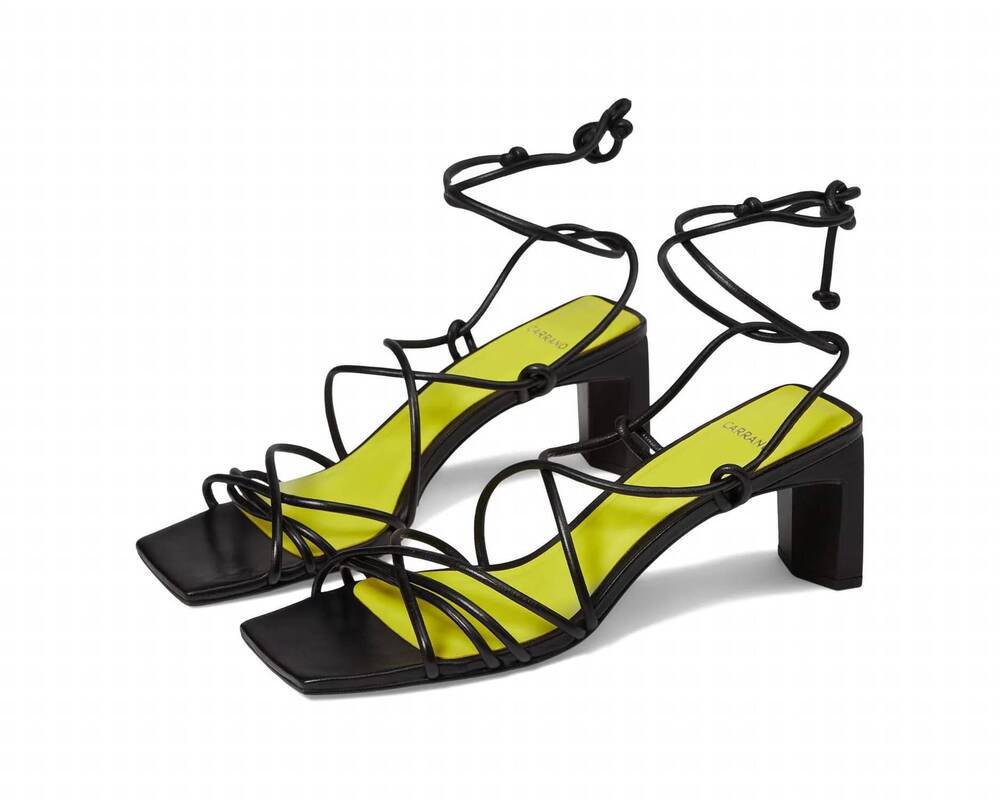 NEW CARRANO women's penelope lace up leather dress sandal in black